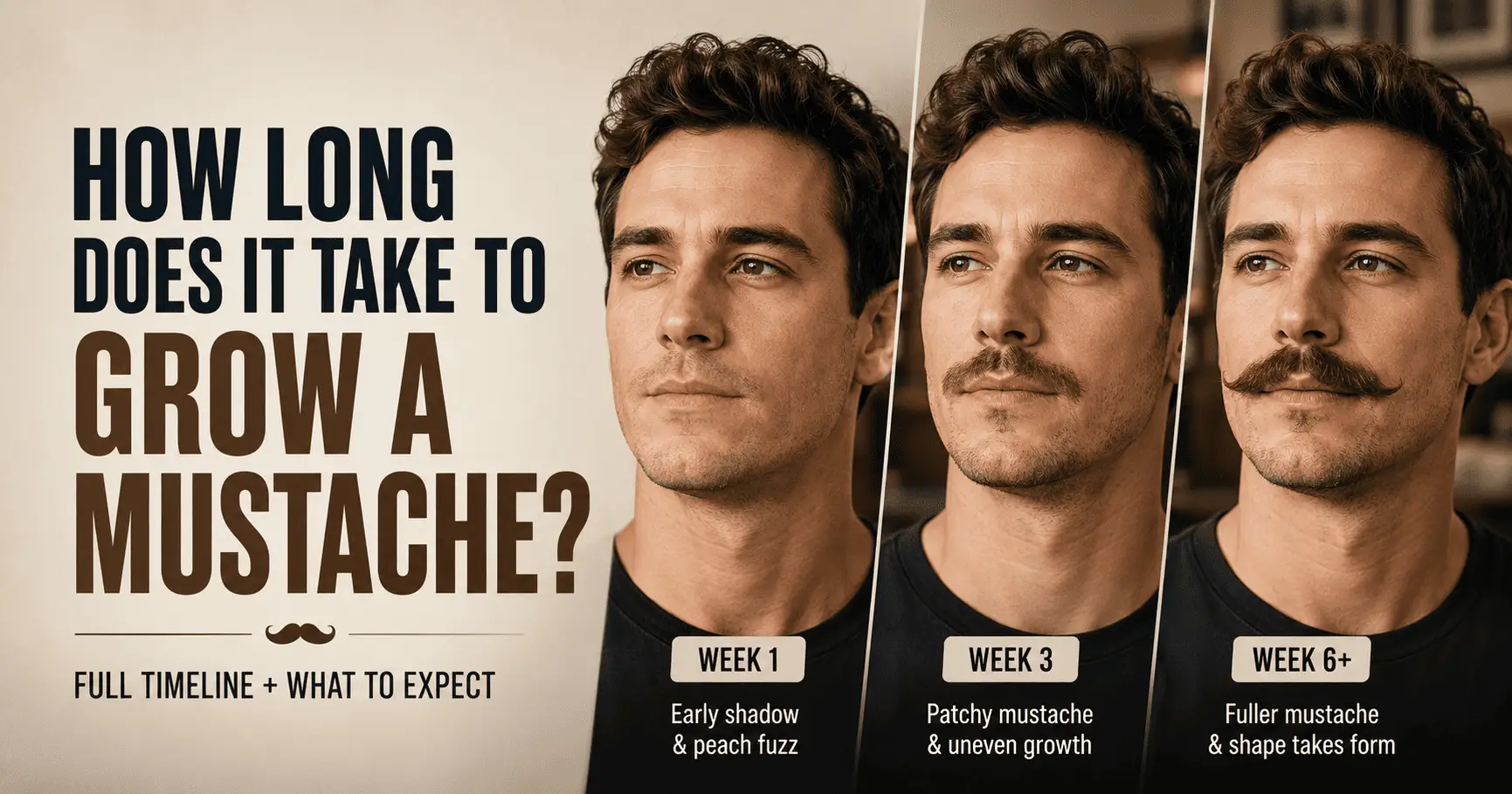 How Long Does It Take to Grow a Mustache? (Full Timeline + What to Expect)