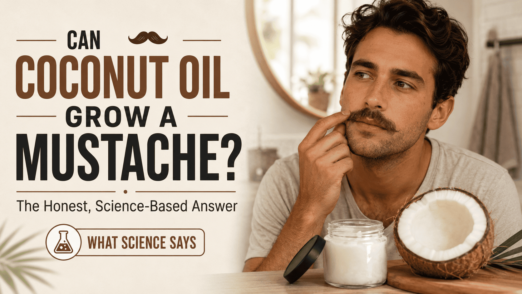 Can Coconut Oil Grow a Mustache? (The Honest, Science-Based Answer)