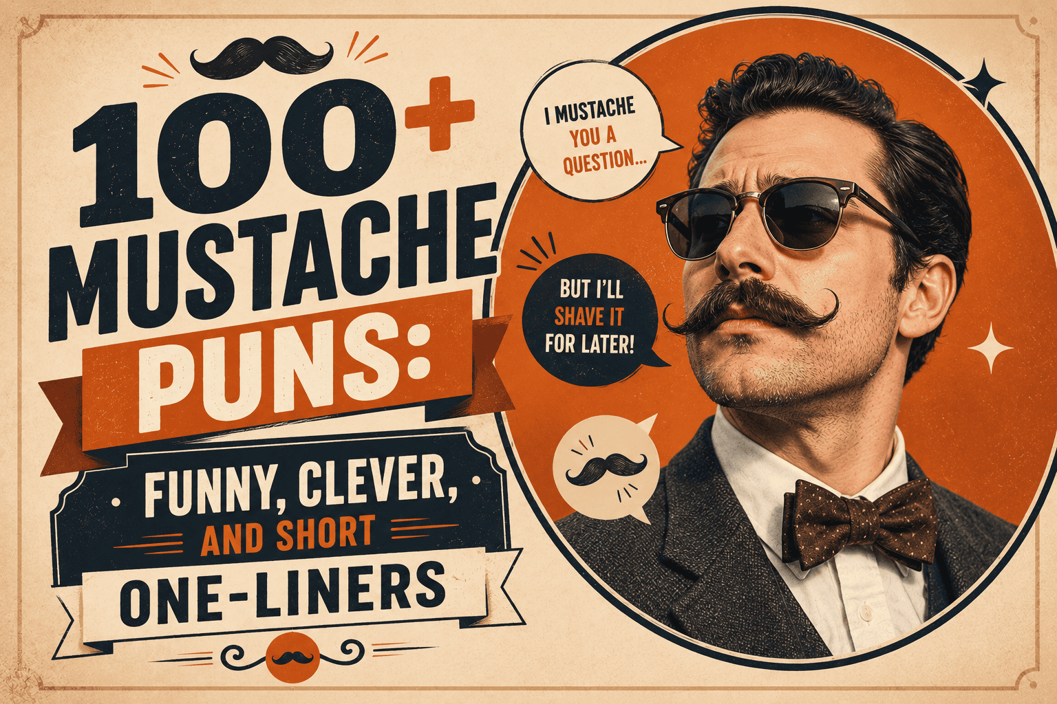100+ Mustache Puns: Funny, Clever, and Short One-Liners