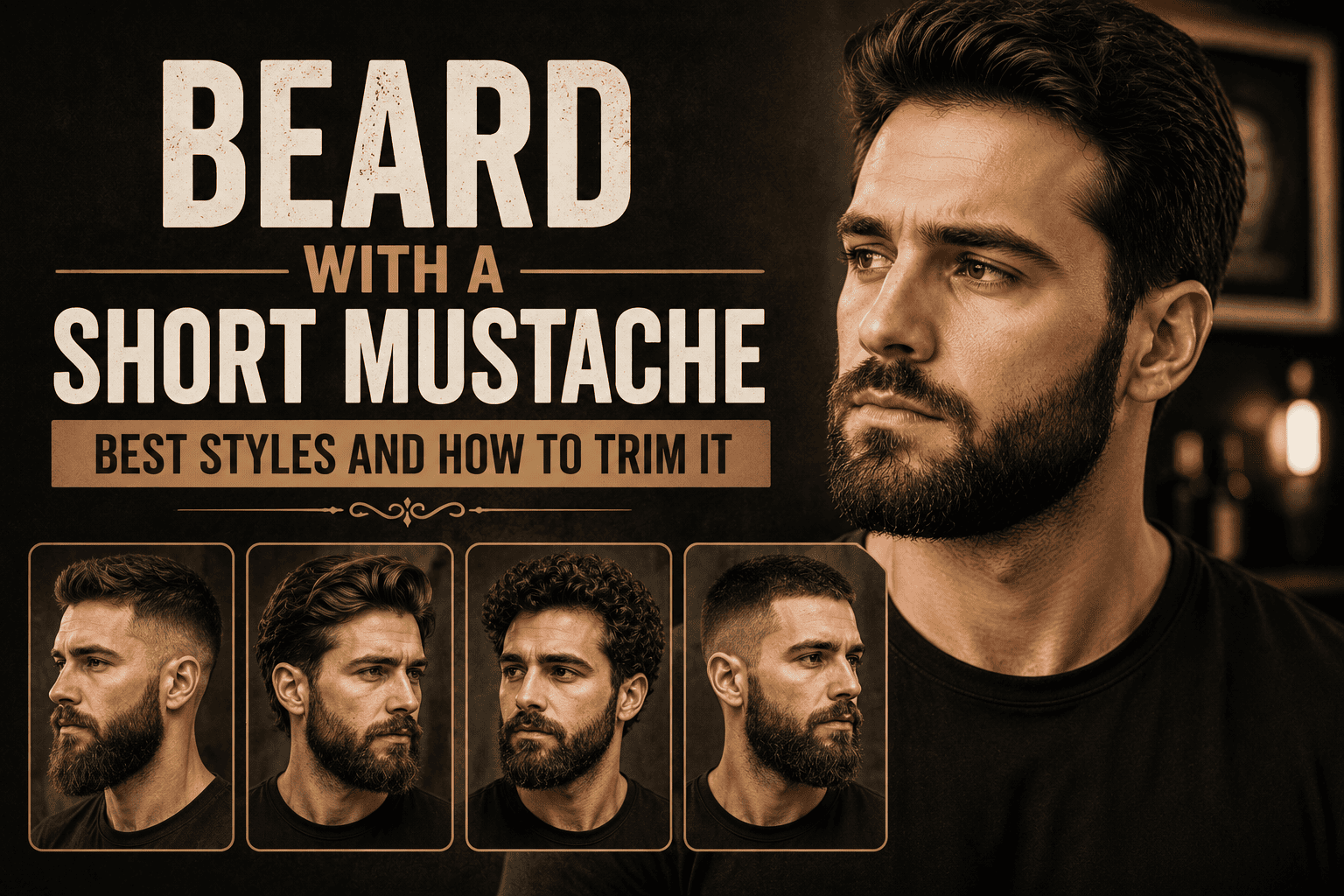 Beard With a Short Mustache: Best Styles and How to Trim It