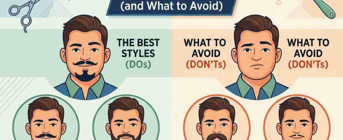 Best Mustache Styles for a Round Face (and What to Avoid)